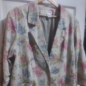 Chaus Woman Vintage Multi-Colored Floral Blazer sz 22W